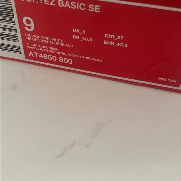 Nike Bright Orange and White Cortez Shoes - Picture 8 of 8